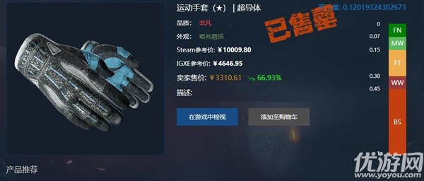 csgo超导体手套多少钱 CSGO运动手套超导体价格介绍